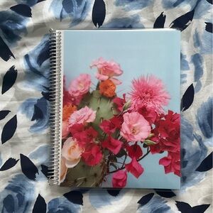Erin Condren Floral Spiral Notebook with Pink and Red Blooms